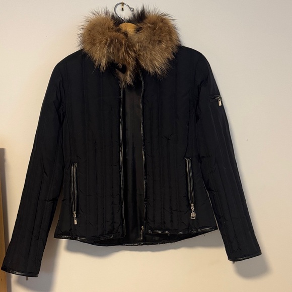 Michael Kors Jackets & Blazers - Michael Kors Black Quilted Puffer Jacket with Brown Fur animal Trim